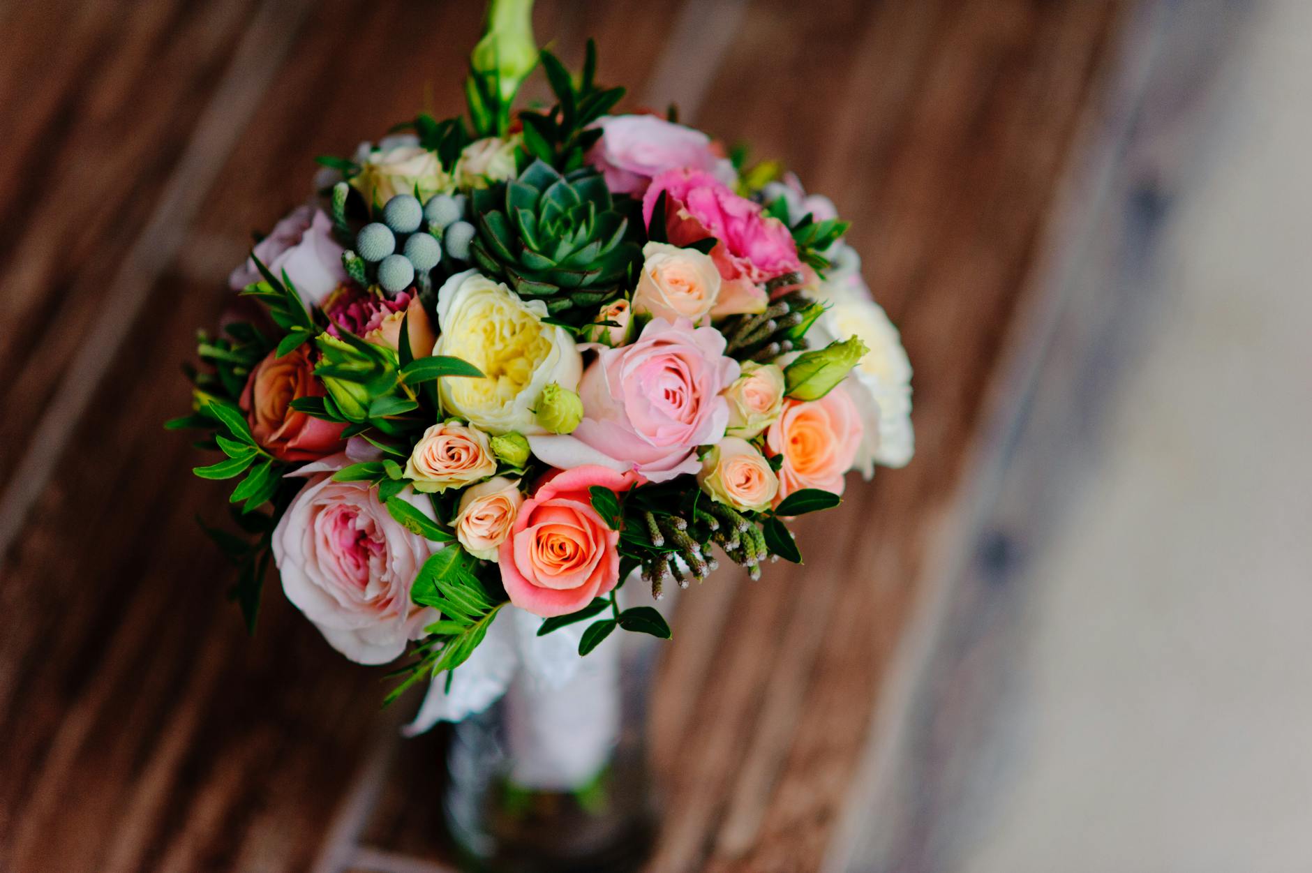 yellow pink and orange flower bouquet